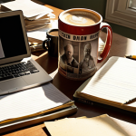 **

A writer's desk cluttered with papers, a laptop displaying a draft, and scattered notes. Sunlight streams in, highlighting a coffee mug and a "Birdman" DVD case. Focus on the creative process, overcoming writer's block, and finding inspiration in everyday life. Emphasize authenticity and a personal touch.

**