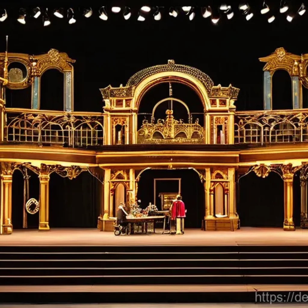 연극배우로서 팀워크의 중요성 - A vibrant, detailed backstage scene in a classic European opera house, just five minutes before the ...