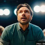 Home 20 연극배우로서의 자기 혁신 - A professional actor on stage during rehearsal, deeply immersed in emotional recall technique, eyes ...